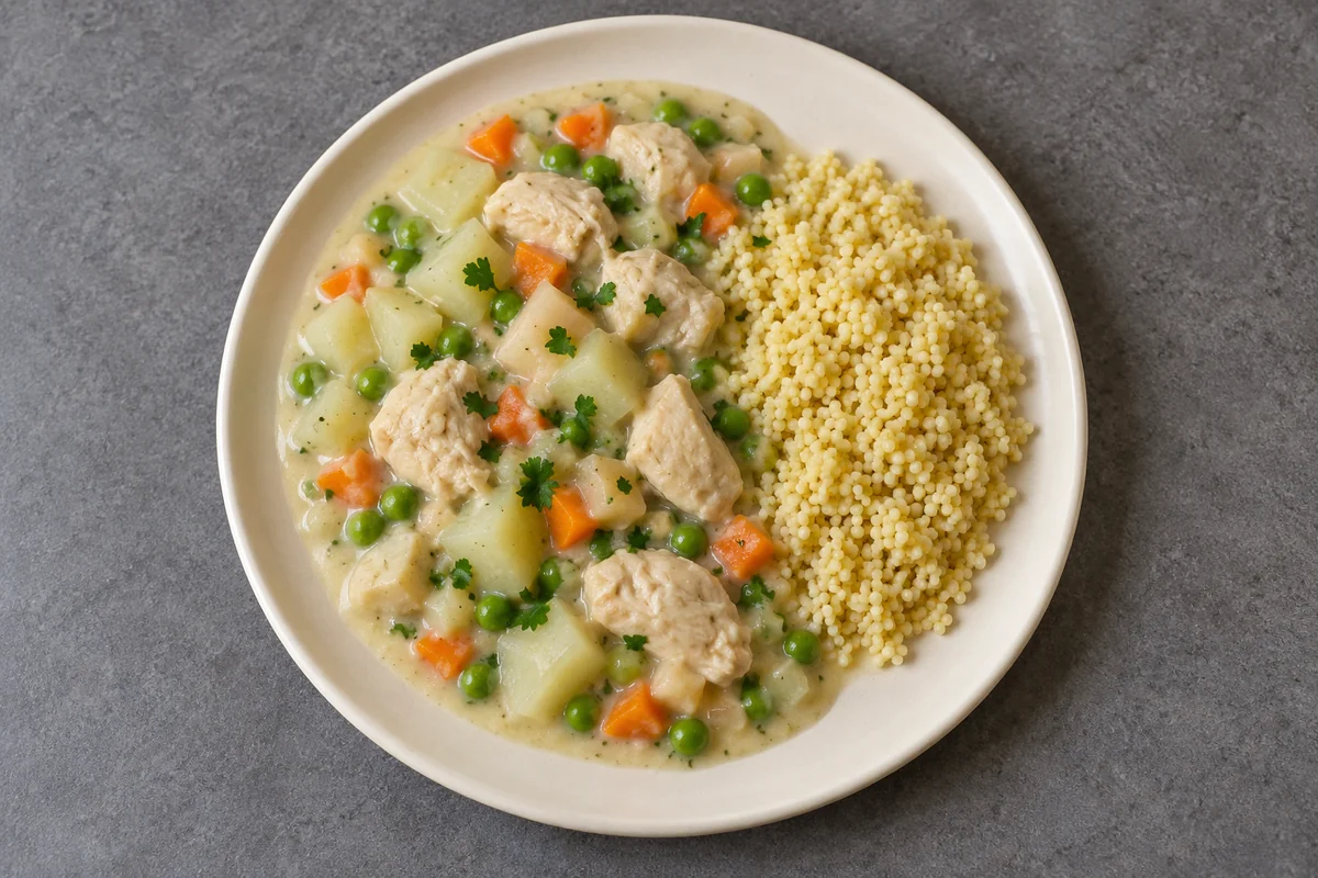 Poulet-Kohlrabi-Topf mit Hirse