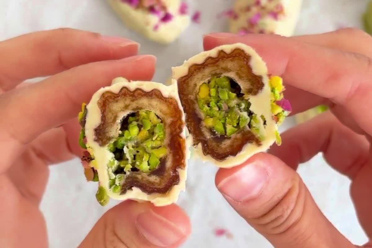 Pistazien-Dattel-Pralinen mit Orange und Kardamom