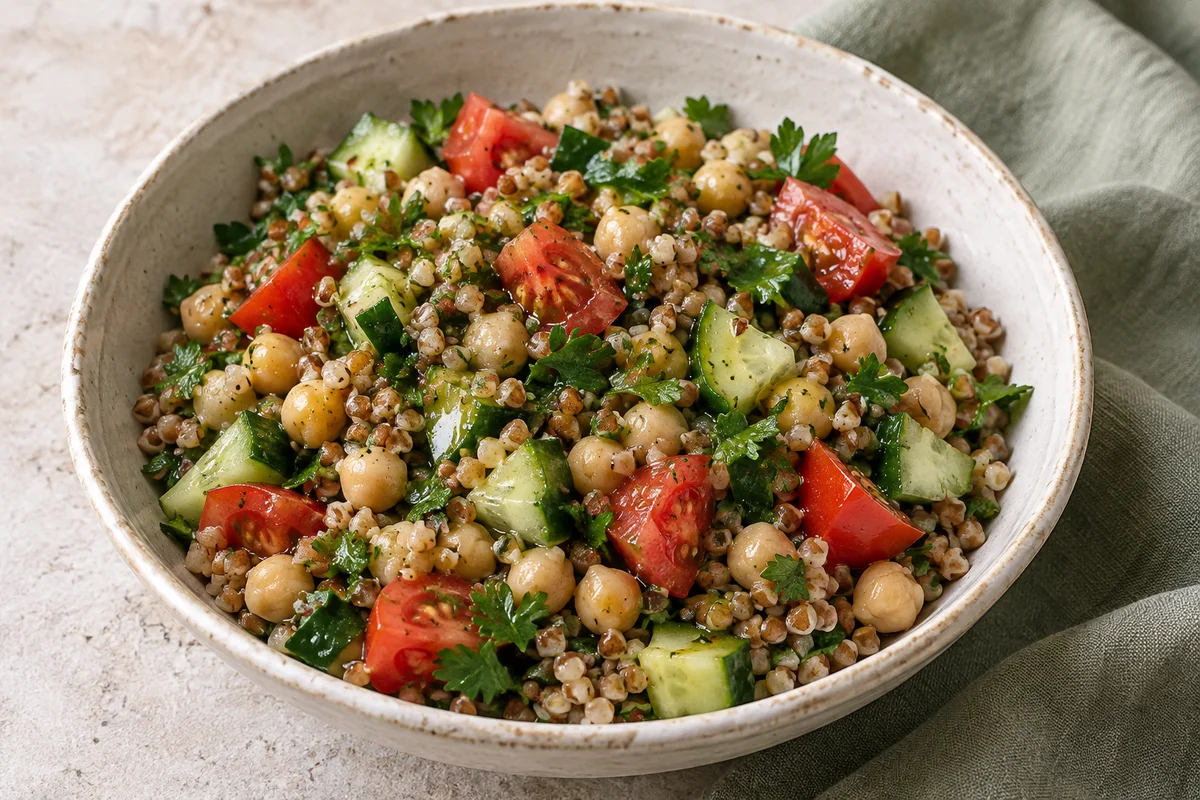 Buchweizensalat mit Kichererbsen