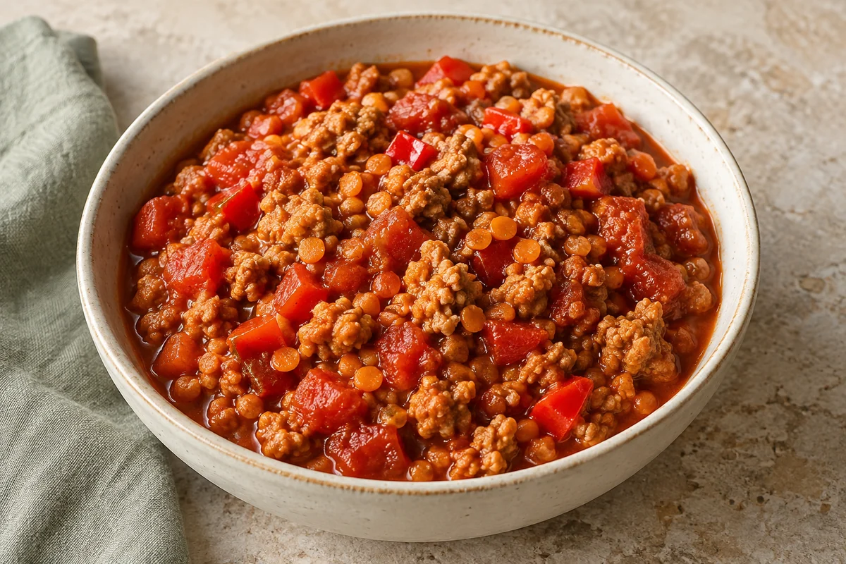 Puten-Linsen-Chili mit Peperoni