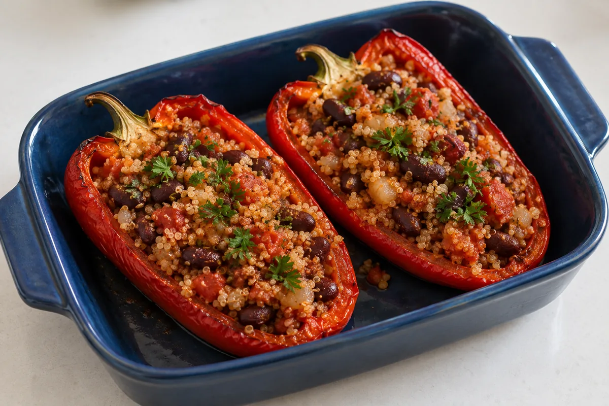 Gefüllte Peperoni mit Quinoa und Bohnen