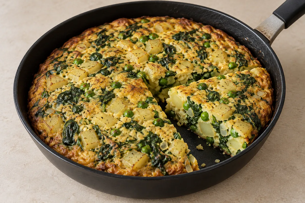 Kartoffel-Spinat-Frittata mit Erbsen